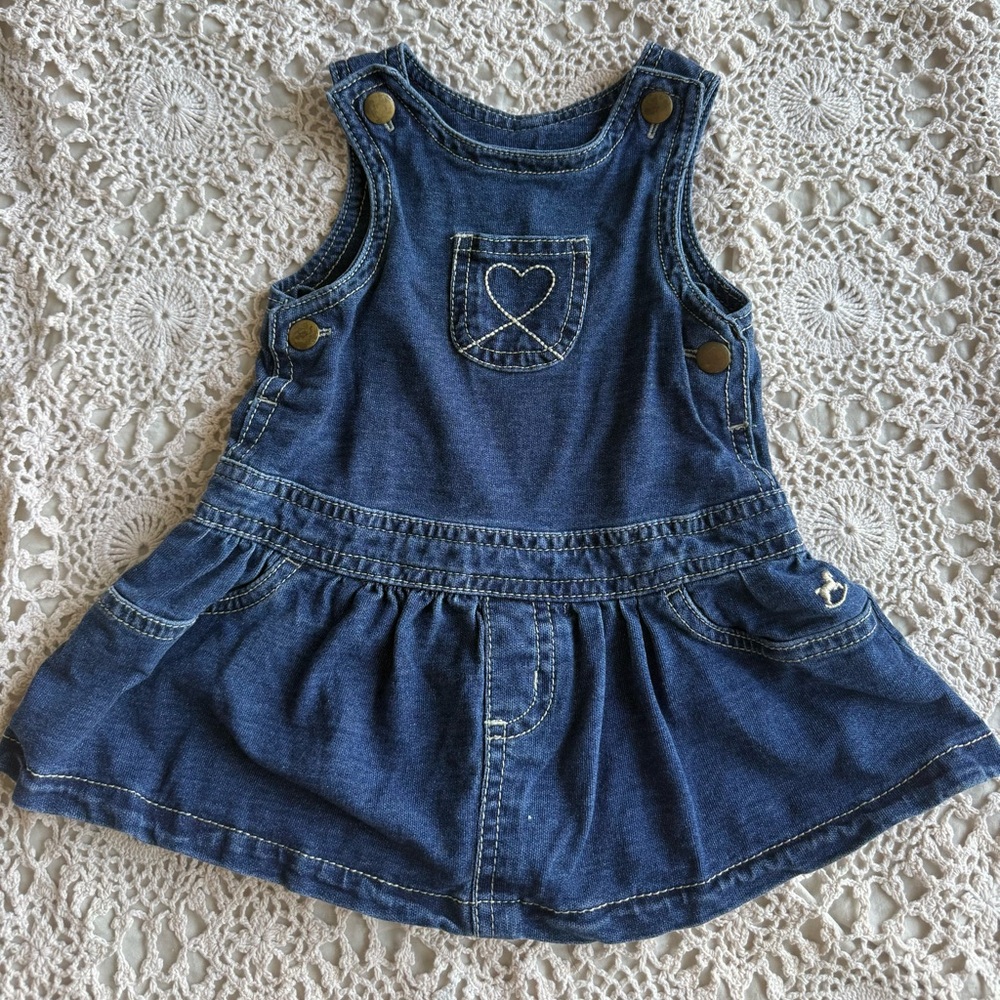 Y2K Faded Glory Heart Denim Dress